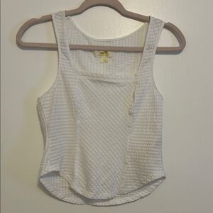 Anthropologie White Textured Tank Top